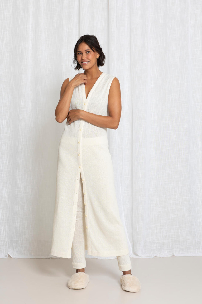 KTL-KNW25,301 WHITE EMBROIDERED CARDIGAN main image 1